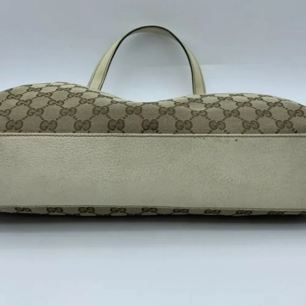 Authenticated Gucci Charmy Hobo Handbag- Beige/Ebony Canvas-